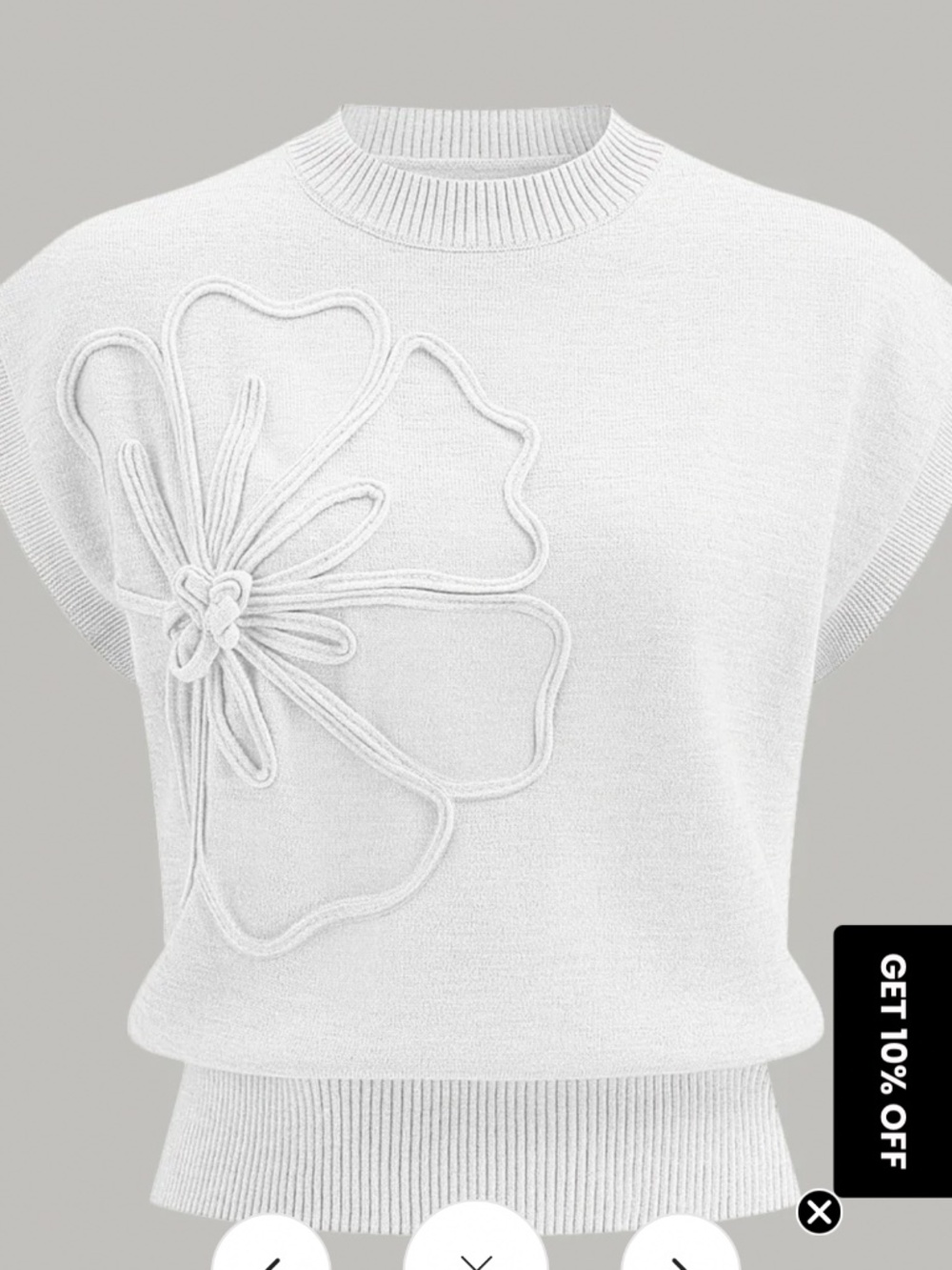 Commense white/ivory knit sweater vest size M